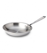 Superior performance starts with the aluminum core and stainless steel construction of this flawless fry pan, which heats up fast and evenly for professional meals that make memories. The magnetic exterior works on all induction and traditional cooktops and is mirror-polished with a magnetic finish. Lifetime warranty.