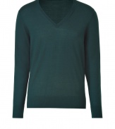 Add instant style to your work or play style with this jewel-tone wool pullover from PS by Paul Smith - V-neck, long sleeves, slim fit - Wear with jeans, slim trousers, chinos, or corduroys