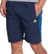 Take action. These adidas shorts utilize ClimaCool technology to keep you dry and cool when you're out and on the go.