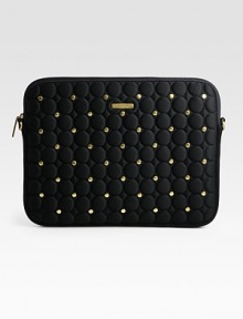 EXCLUSIVELY AT SAKS. Polished studs highlight quilted neoprene cover, finished with a fuzzy polyester lining.Zip-around closureFully lined13W X 10½H X 1DImportedPlease note: Laptop not included.