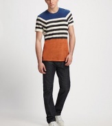 Bold stripes and endless casual style defines this classic crewneck shaped in superior, soft cotton jersey.CrewneckCottonMachine washImportedAdditional Information Men's Shirts & Sweaters Size Guide 