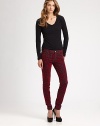 Create a fashion following in these ultra-stretchy skinnies, enhanced by a romantic brocade print. THE FITMedium rise, about 8½Inseam, about 30THE DETAILSButton closureZip flyFive-pocket style92% cotton/7% polyester/1% spandexDry cleanMade in USA of imported fabricModel shown is 5'9 (175cm) wearing US size 4.