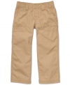 Carter's elastic-waist pants in fabrics and construction tough enough to take on the little guy.