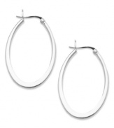 A touch of class and a Touch of Silver. These stunning oval-shaped earrings are crafted in silver-plated brass with a sterling silver click backing. Approximate diameter: 7/10 inch.