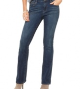 Get a leg up on the hottest silhouette for spring with these slightly flared baby bell petite DKNY Jeans. Try them with a flirty blouse and booties!