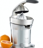 A fresh way to get fresh-squeezed juice, quickly and easily. Combining a traditional hand press with modern motorized technology, this Breville's juicer extracts every last drop of juice from all of your favorite citrus fruits. One-year limited warranty. Model 800CPXL.