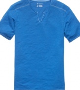 Update your casual wardrobe with this split neck t-shirt from INC.