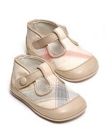 Pretty t-strap ballet flats in Burberry's signature check print.