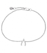 If you're hoping to make a stylish statement, wishes can come true. This bracelet from CRISLU is crafted from sterling silver with a cubic zirconia (3/25 ct. t.w.) whimsical wishbone pendant. Approximate length: 7 inches.