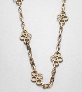 A chain-link necklace with a clever abstract clover design.16K goldplatedLobster clasp closureNecklace length, about 20Made in USA