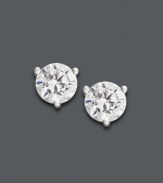 The gift she'll never forget. These stunning stud earrings feature round-cut, certified, near colorless diamonds (3/4 ct. t.w.) set in polished, 18k white gold. Approximate diameter: 1/6 inch.