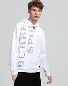 A sporty graphic pullover sweatshirt from Burberry.