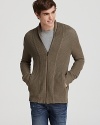 John Varvatos Star USA Zip-Front Shawl Collar Cardigan