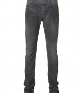 Stylish pants in black denim - by THE French trend label Balmain - cool cut, slim fit - zip fly and button closure - hip used optic, knee stitches - versatile use (at the office only for creative jobs) - wash cold - fit true to size - styling: with T-shirt, sweater, boots or sneakers combined with a leather jacket or sporty jacket