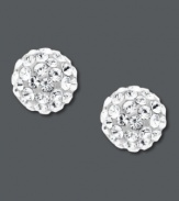 Mirror mirror. Kaleidoscope's reflective crystal (2-1/6 ct. t.w.) stud earrings bring high shine to any look. Crafted in sterling silver and made with Swarovski elements. Approximate diameter: 4/10 inch.