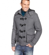 X-Ray borrows a look from across the pond. This hooded toggle coat is a casual classic.