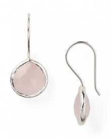 Coralia Leets has refined daytime jewelry by blending natural stones with elegantly simple construction. Here the designer combines rose quartz and sterling silver to create a pair of delicate drop earrings.