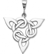 Symbolic for spirit, mind and body, this polished Trinity charm makes the perfect Celtic gift. Crafted in 14k white gold. Chain not included. Approximate length: 1-4/5 inches. Approximate width: 1 inch.