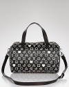 The fashion pack will love MARC BY MARC JACOBS latest logo-splashed carryall. In a cool shape with the brand's quirky cool stamp, it's already a hit print.