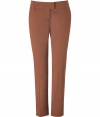 Better than your average casual basic, these ultra-chic cropped chinos will update your workweek favorites - Wide waistband, belt loops, off-seam pockets, back welt pockets, straight leg with creasing, cropped - Wear with a cashmere sweater or silk blouse and classic pumps