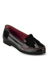 Neat and sweet, Cole Haan's handcrafted patent loafers polish schoolgirl style to a sophisticated shine.