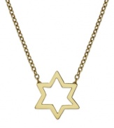 Wear your faith proudly. Studio Silver's pretty cut-out Star of David pendant is crafted in 18k gold over sterling silver with a matching chain. Approximate length: 18 inches. Approximate drop: 1/2 inch.