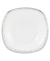 Forecast modern whimsy at meal time with the Silver Mist bread and butter square plates from Lenox Lifestyle dinnerware. The dishes in this collection feature shimmering droplets that trickle in from the platinum-banded edge of bright white bone china. Qualifies for Rebate