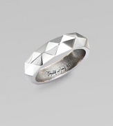 A sleek design with a graphic appeal. Sterling silver Signature engraved interior Width, about 1 Imported 