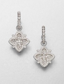 From the Soho Collection. This pretty clover-shape design features white sapphires set in sterling silver. White sapphiresSterling silverSize, about .9Ring baleImported Please note: Hoop earrings sold separately. 