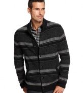 Stripes are always in, and paired with your favorite pattern underneath, this Tasso Elba sweater will keep you comfortable and on trend all season long.