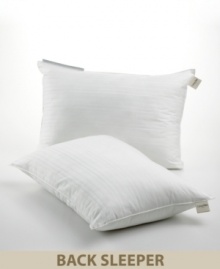 Sumptuous softness without the sneezes. Ideal for allergy sufferers, the Calvin Klein Down Alternative pillow boasts advanced Trillium(tm) down-alternative fill for down-like loft, as well as a 260-thread count cotton cover for luxurious comfort. Also features the Calvin Klein exclusive variegated dobby stripe sateen and Calvin Klein linen label. Zipper closure.