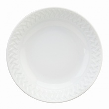 Traditional basket weave pattern made from white French Limoges porcelain.