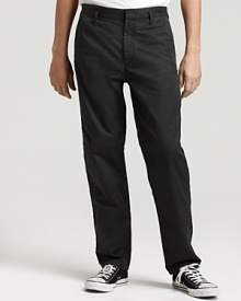 Comfort and style reach an armistice in Edun's twill pants with a flat front and classic tab waistband.