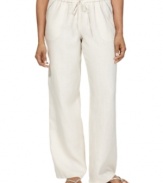 Linen pants are the definition of relaxed elegance! Style&co.'s feature delicate rhinestone details for a hint of shine.