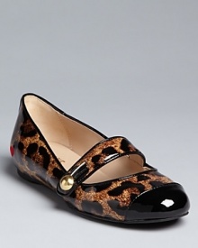 Strappy and cappy, these stylish Love Moschino flats feature an on-trend animal print polished off with cap toes.