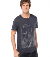 Get graphic. This crew neck t-shirt from Buffalo David Bitton is descriptive of your iconic casual style.