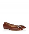 Classically chic, these logo-laden leather ballet flats from Salvatore Ferragamo epitomize modern elegance - Square toe, logo detail, low heel - Style with skinny jeans, slim trousers, or a pencil skirt