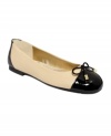 Refined elegance. Tahari's Collins ballet flats feature a cute and trendy cap toe.