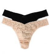 Hanky Panky original thong. The original soft stretchy lace thong available in plus size. Cotton gusset.