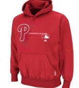 The seventh-inning stretch! No matter how long the game goes, you'll stay comfy in this Majestic Philadelphia Phillies hoodie with Therma Base technology.