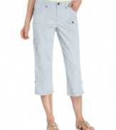 Complete your casual, warm-weather look with Style&co.'s cargo capris  -- get them for a great price, too!