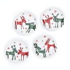 Perfect for holiday entertaining, these charming reindeer-accented dessert plates are festive and fun.