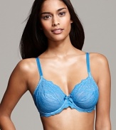 A delicate lace bra with 3-part cup underwire that offers extra support.