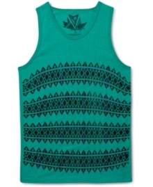 A pop of pattern adds some fresh style to this tank top from Univibe.