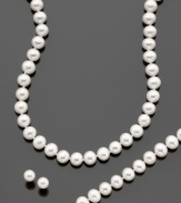 Timeless, classic and perfectly glamorous. You can never get enough of these pretty cultured freshwater pearls (7-8mm)! Set features necklace, bracelet and stud earrings set in 14k gold. Bracelet measures approximately 7-1/2 inches. Necklace measures approximately 18 inches.