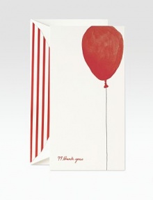 What better way to say thanks than with this set of cheerful cards inspired by the charming musical number with a similar name, they're perfect for saying thanks and spreading cheer. Each vertically-oriented card is finished with a painterly red balloon and the words 99 Thank Yous hand-written at the bottom. 