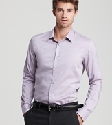 Pure sophistication. The slim fit sport shirt with a clean placket in crisp cotton.