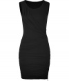 Seductive and stylish, this draped detailed figure-hugging dress from Faith Connexion brings downtown-ready style to your party look - Round neck, sleeveless, gathered detailing at chest and side seams, exposed side zip detail - Style with a leather jacket and high heel booties