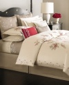 Delicate, tone-on-tone vine embroidery at the cuff brings traditional charm to soft, 100% cotton sateen in the Dreamtime Floral pillowcases from Martha Stewart Collection. Also features a smooth 300 thread count.