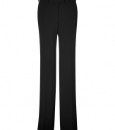 Lend a look of retro glamour to your outfit with Rachel Zoes flawless black crepe wide leg trousers - Side and back slit pockets, zip fly, hidden hook closure, belt loops - Wide leg - Pair with feminine silk tops and sky-high heels